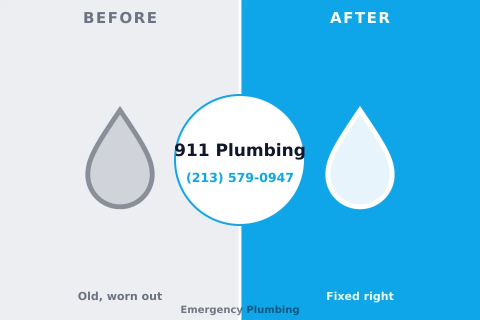 Before and after: plumbing repair Old Field, NY